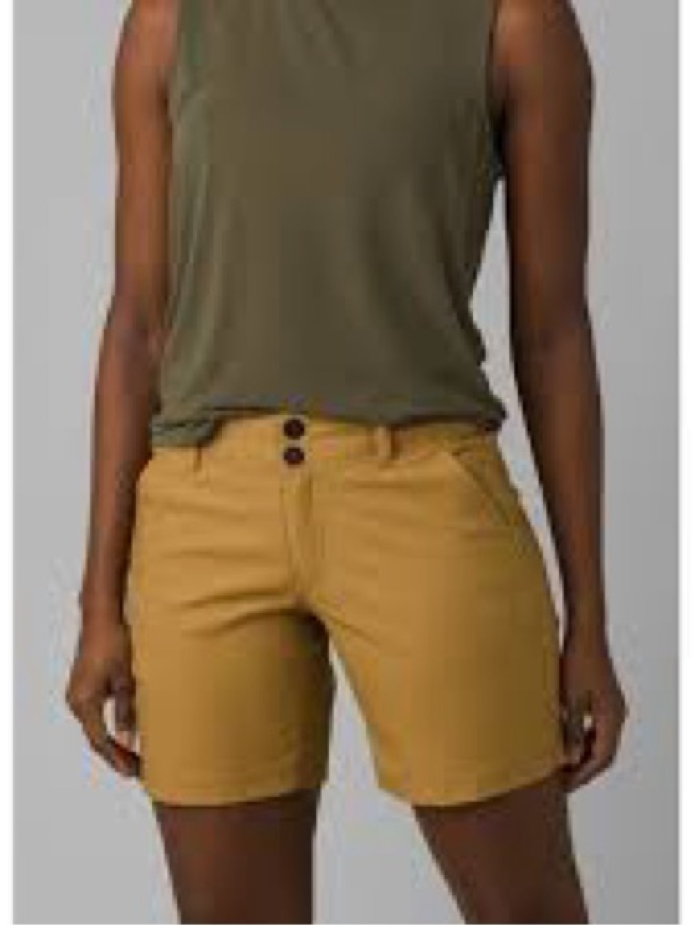 Prana Women's Mustard Yellow Stretch Bermudas